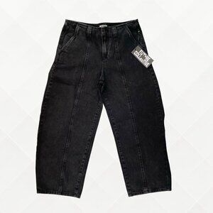 Future Collective™ Black Washed Barrel Leg Denim Pants –Size 6 | Mid Rise | NWT